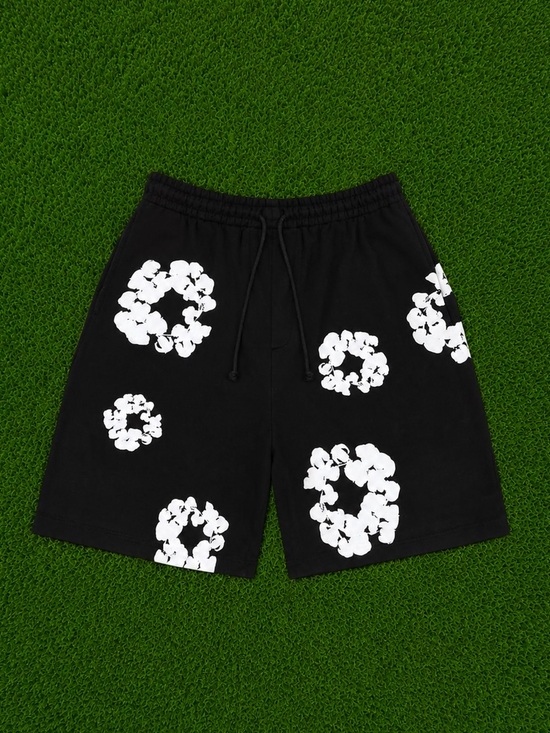 Denim Tears Other - Denim Tears Black Cotton Wreath Shorts Sizes S,M,L